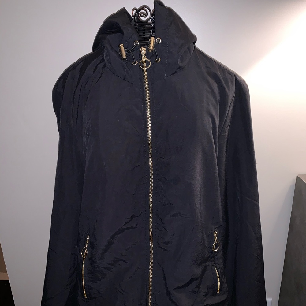 Black windbreaker